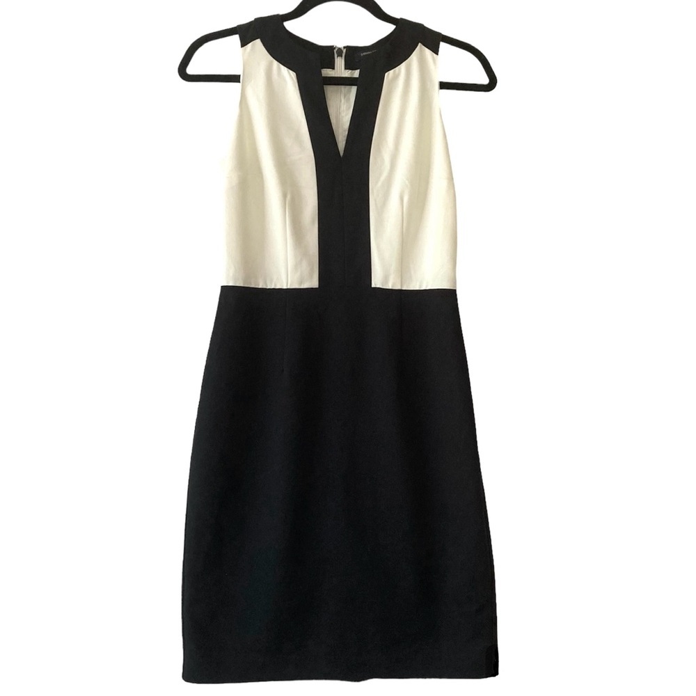 Banana Republic Colorblock Black and Off White Sleeveless Dress